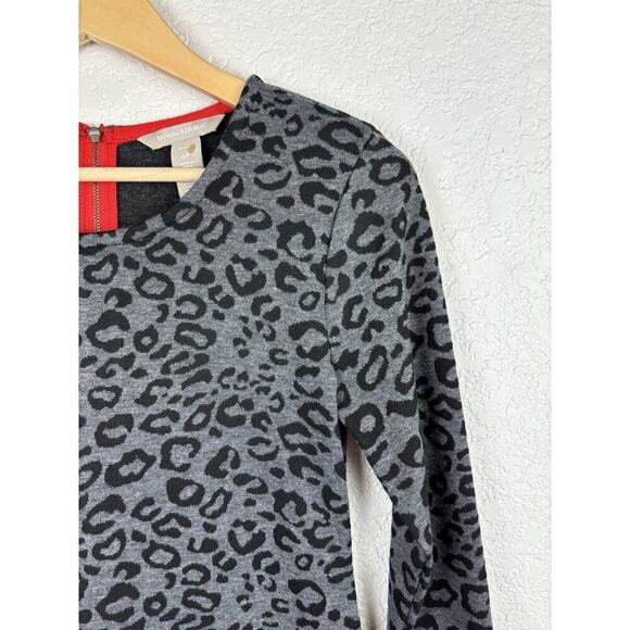 Banana Republic Leopard Womens Dress Size 4P Black Gray Career Cheetah Work - Picture 2 of 7